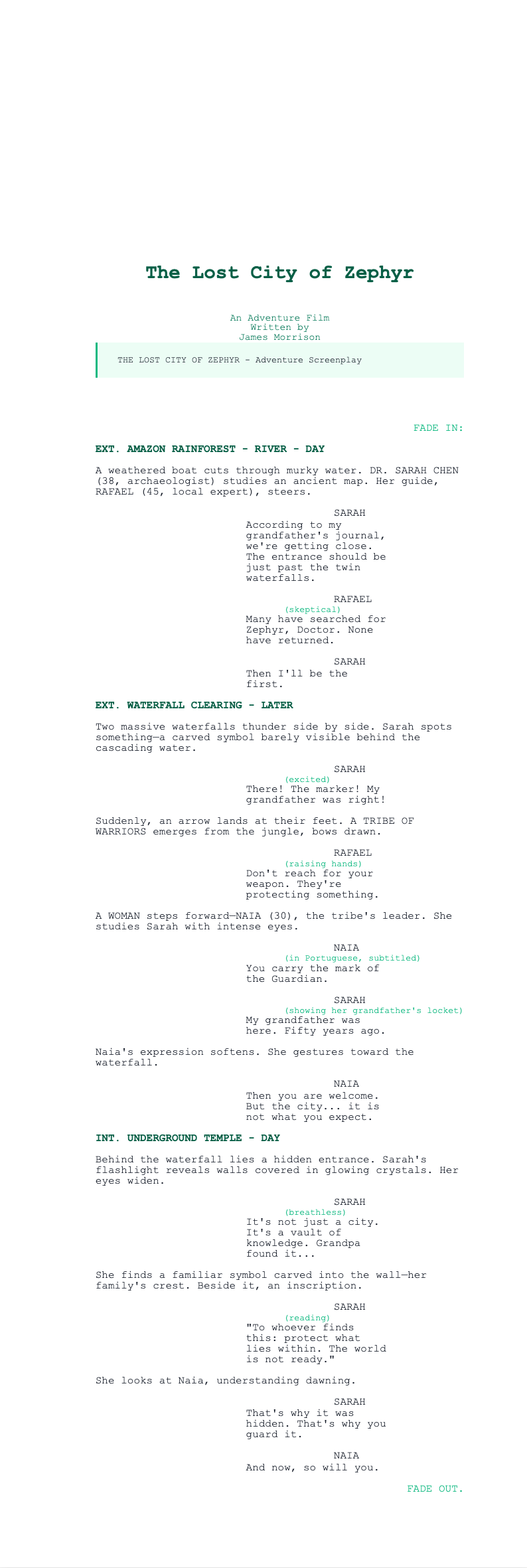 Adventure screenplay